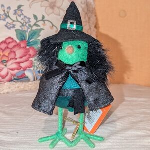 Green Witch Bird Figurine